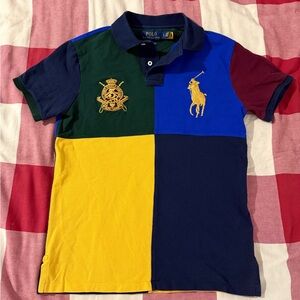 Polo Ralph Lauren Men Custom Slim Fit Big Gold Pony Crest Mesh Polo Shirt Sz S